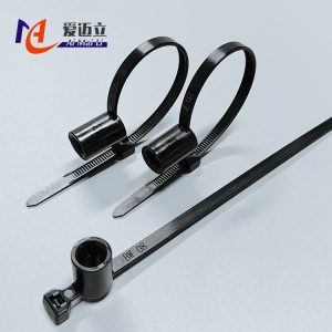 Nylon cable tie bolts black flexible strong self-locking car round hole cable tie