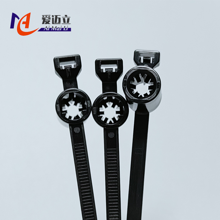 Nylon cable tie bolts black flexible strong self-locking car round hole cable tie - Image 2
