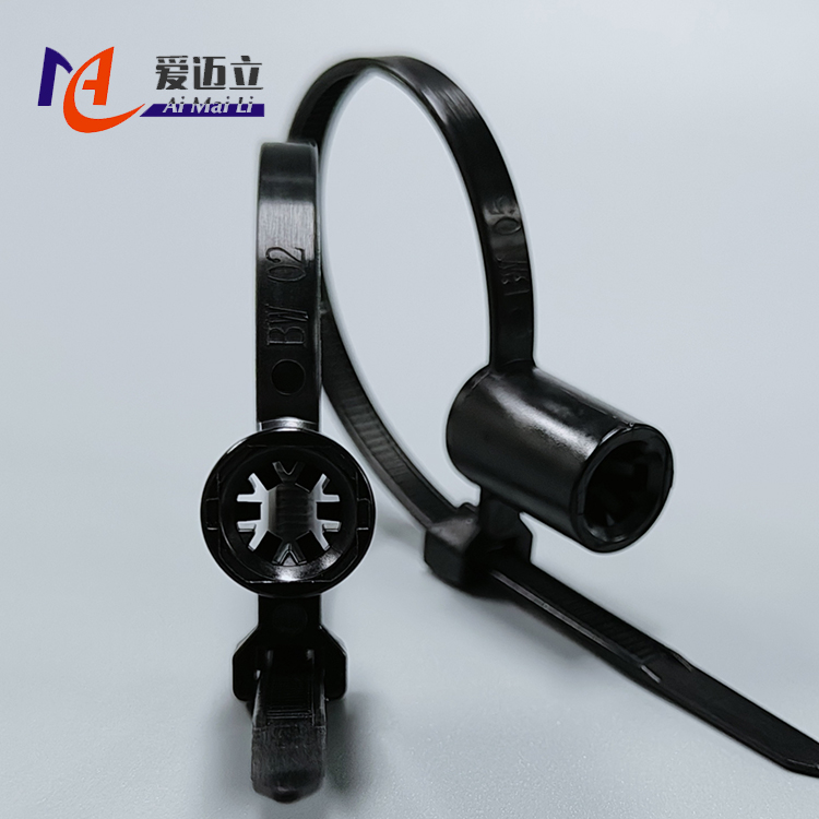 Nylon cable tie bolts black flexible strong self-locking car round hole cable tie - Image 3